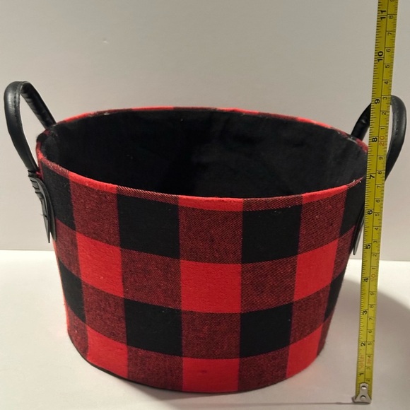 Buffalo Plaid Storage Basket with Handles - Picture 6 of 7